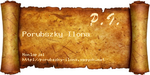 Porubszky Ilona névjegykártya